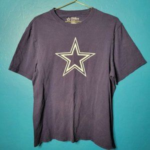 Dallas Cowboys Authentic Mens Medium Blue With White Star Athletic Tshirt NFL
